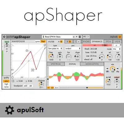 ApulSoft — apShaper v1.0.0 VST, VST3, AAX (x86/x64) [En] скачать торрент