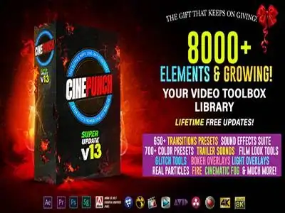 Пресеты — VideoHive — CINEPUNCH — 8000+ Elements and Growing! v13 — 20601772 [FFX, CUBE, 3DL, LOOK, AEP, WAV] скачать торрент