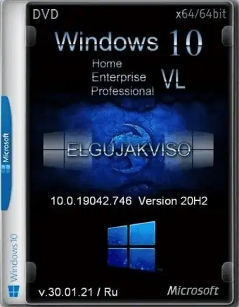 Windows 10 3in1 VL (x64) Elgujakviso Edition (v.30.01.21) [Ru] скачать торрент