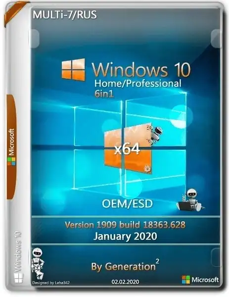 Windows 10 Home/Pro x64 v.1909.18363.628 6in1 OEM/ESD Jan 2020 by Generation2 [Multi-7/Ru] скачать торрент