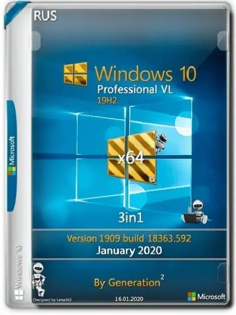 Windows 10 Pro x64 v.1909.18363.815 2in1 April 2020 by Generation2 [Ru] скачать торрент