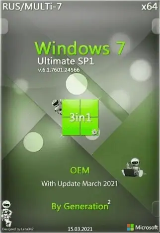 Windows 7 SP1 X64 Ultimate 3in1 OEM MULTi-7 MARCH 2021 by Generation2 [Multi/Ru] скачать торрент